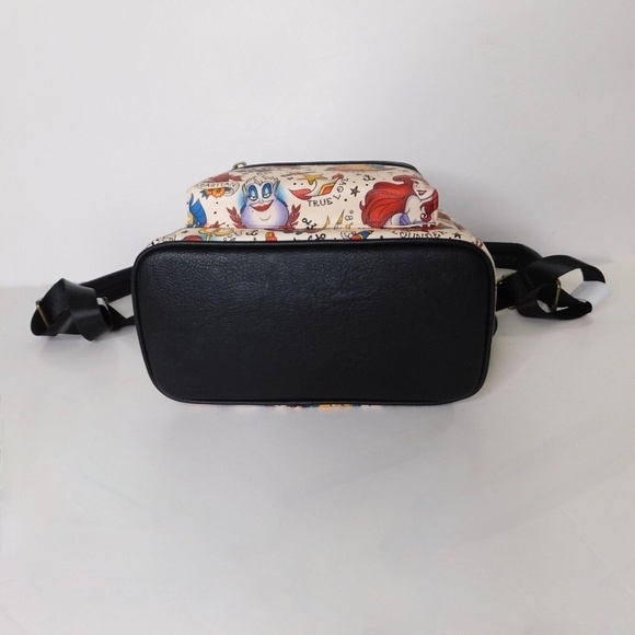 NWT!! LOUNGEFLY x Disney Ariel Little Mermaid Tattoo Mini Backpack AOP Princess - Picture 10 of 13